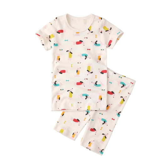 Organic Slim Pajama Shorts Set - Dachshund