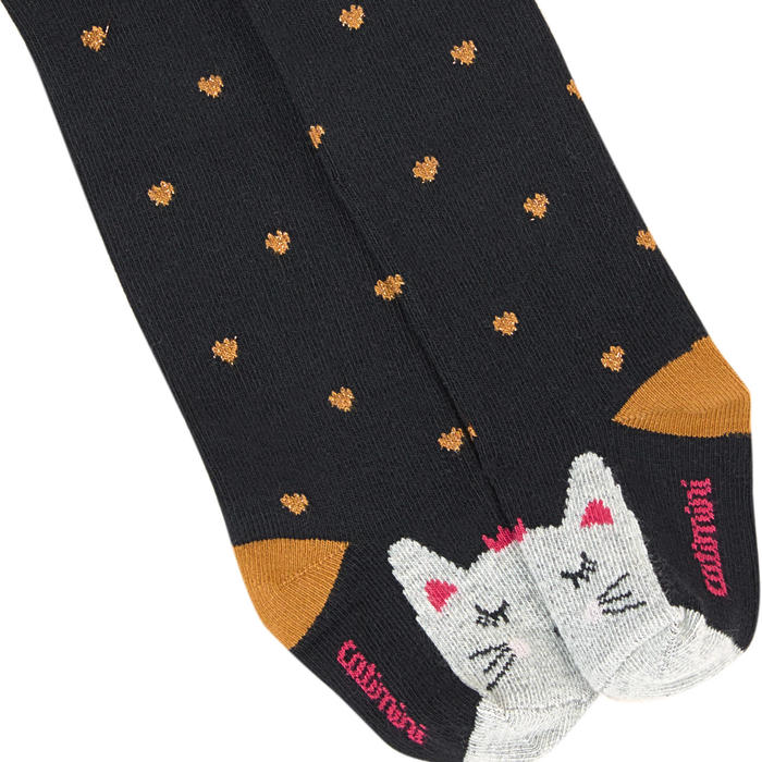 Catimini Baby Girl Kitten Print Tights (Size 9-12m, 12-18m)