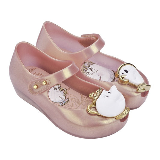 Mini Melissa Ultragirl + Beauty and The Beast - Metallic Pink 19763