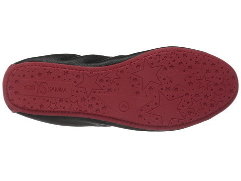 Yosi Samra Ballet Flat in Black and Garnet Red (Size 11)