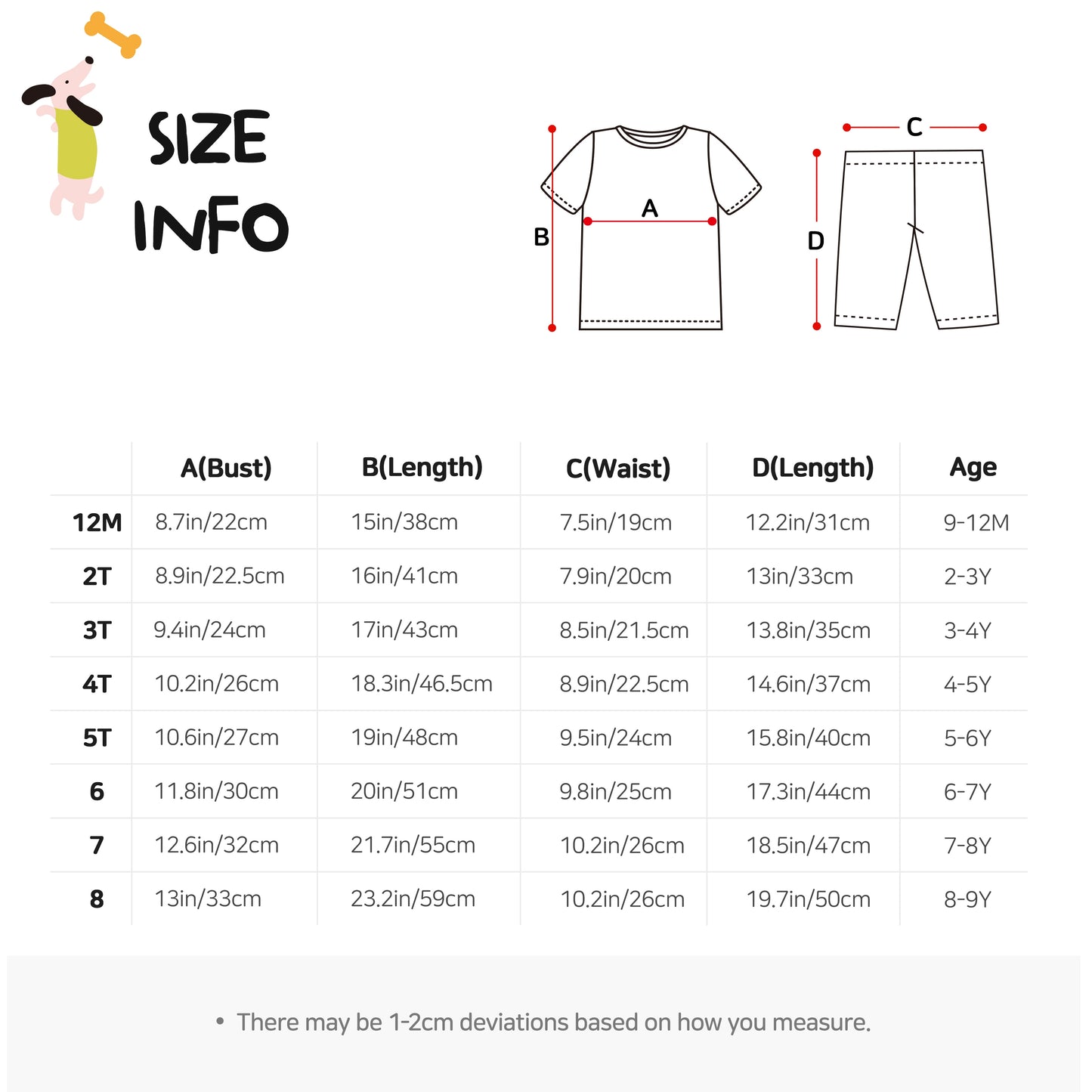 Organic Slim Pajama Shorts Set - Dachshund