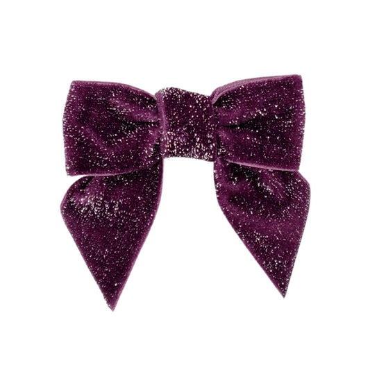 No Slippy Hair Clippy Aubrey Velvet Glitter Bow