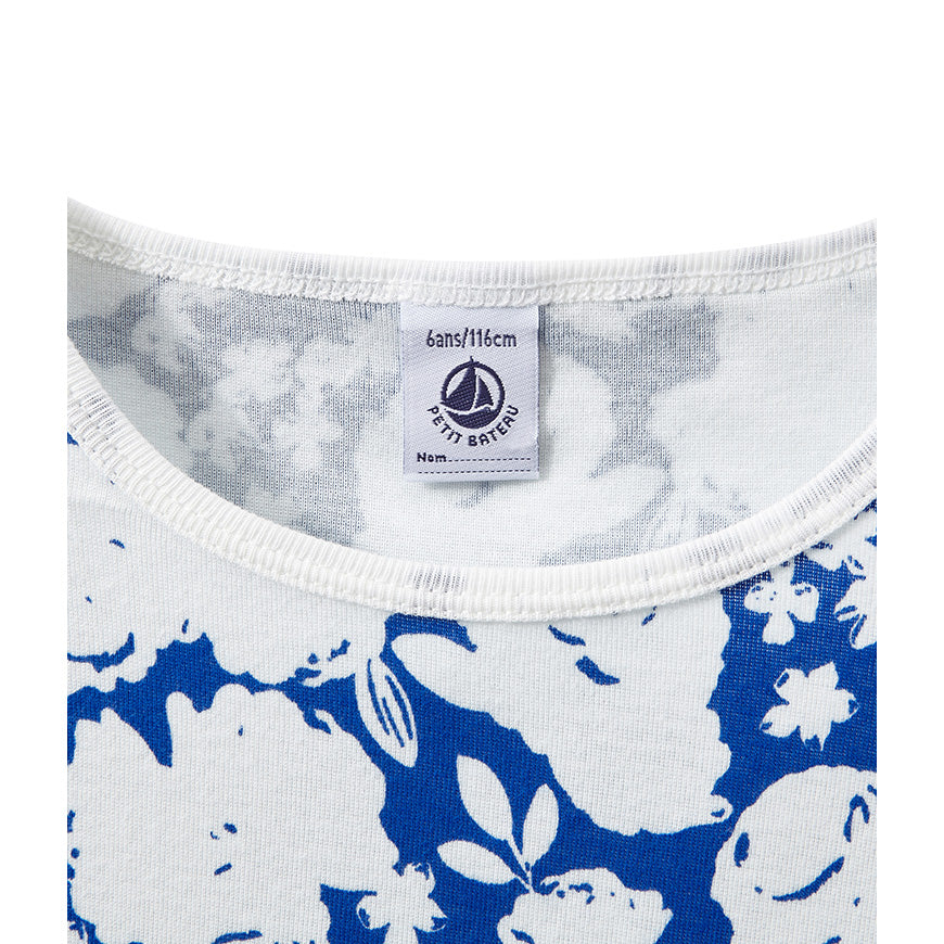 PETIT BATEAU GIRL SHORT SLEEVE FLORAL T-SHIRT (3Y, 4Y, 5Y, 6Y, 8Y)