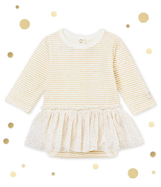 Petit Bateau Baby Long Sleeve Striped Bodysuit with Tutu (1m)