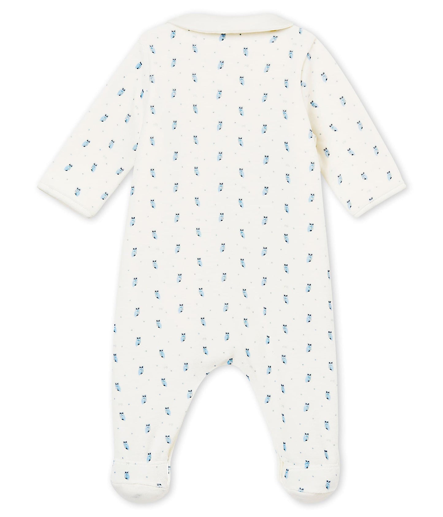 Petit Bateau Baby Boy Velour Print Footie with Attached Bodysuit (NB, 1m, 6m)