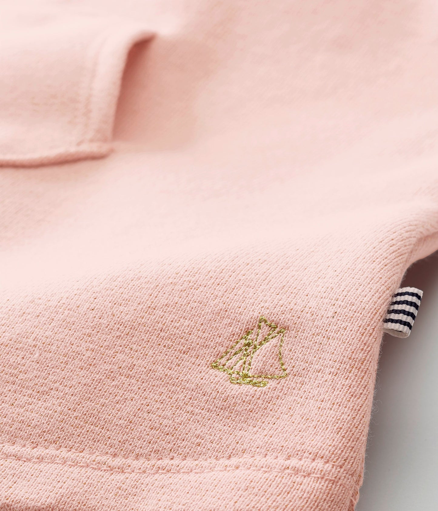 Petit Bateau Baby Girl Long Sleeve Dress with Front Pocket