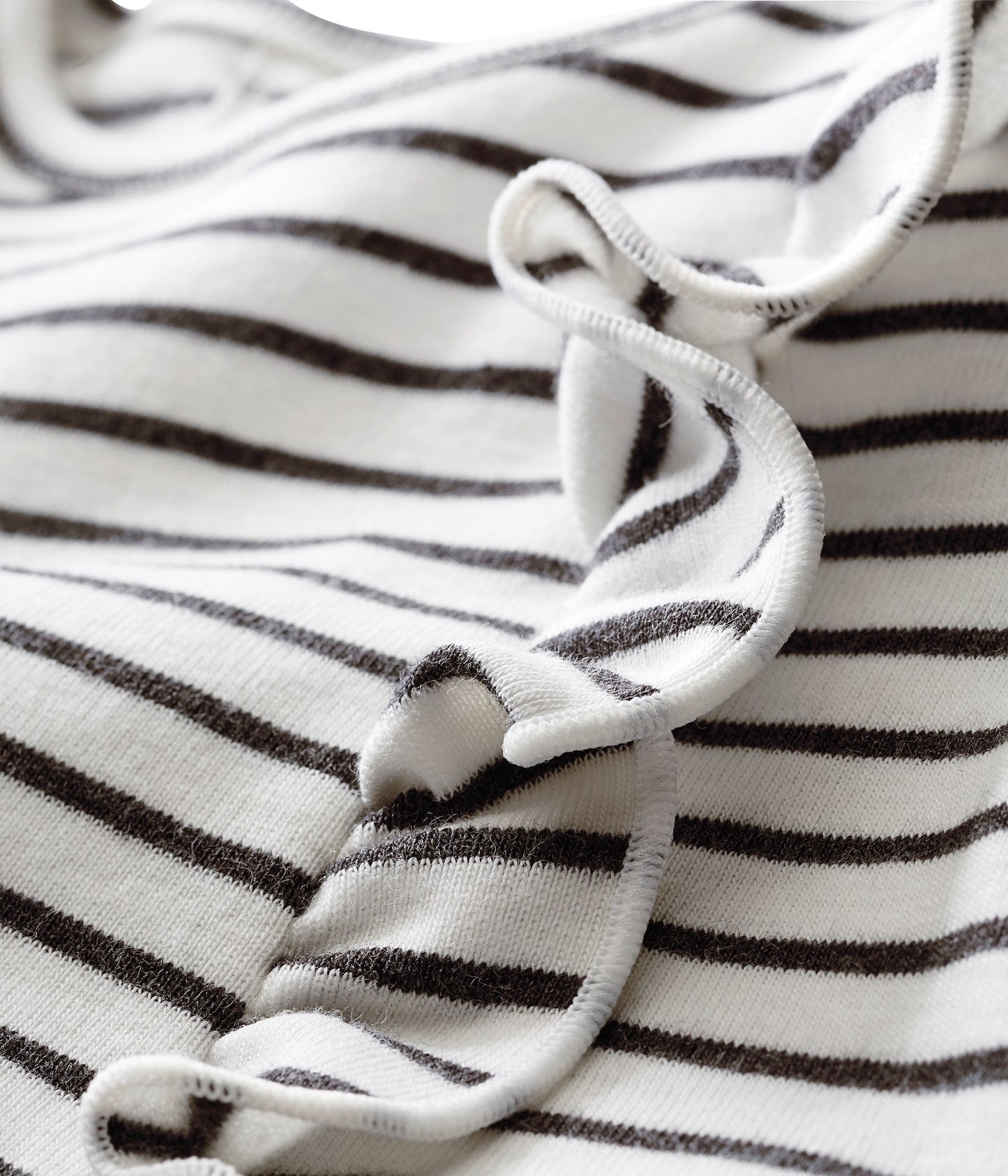Petit Bateau Baby Girl Long Sleeve Striped Dress with Ruffles (3m, 6m, 24m, 36m)