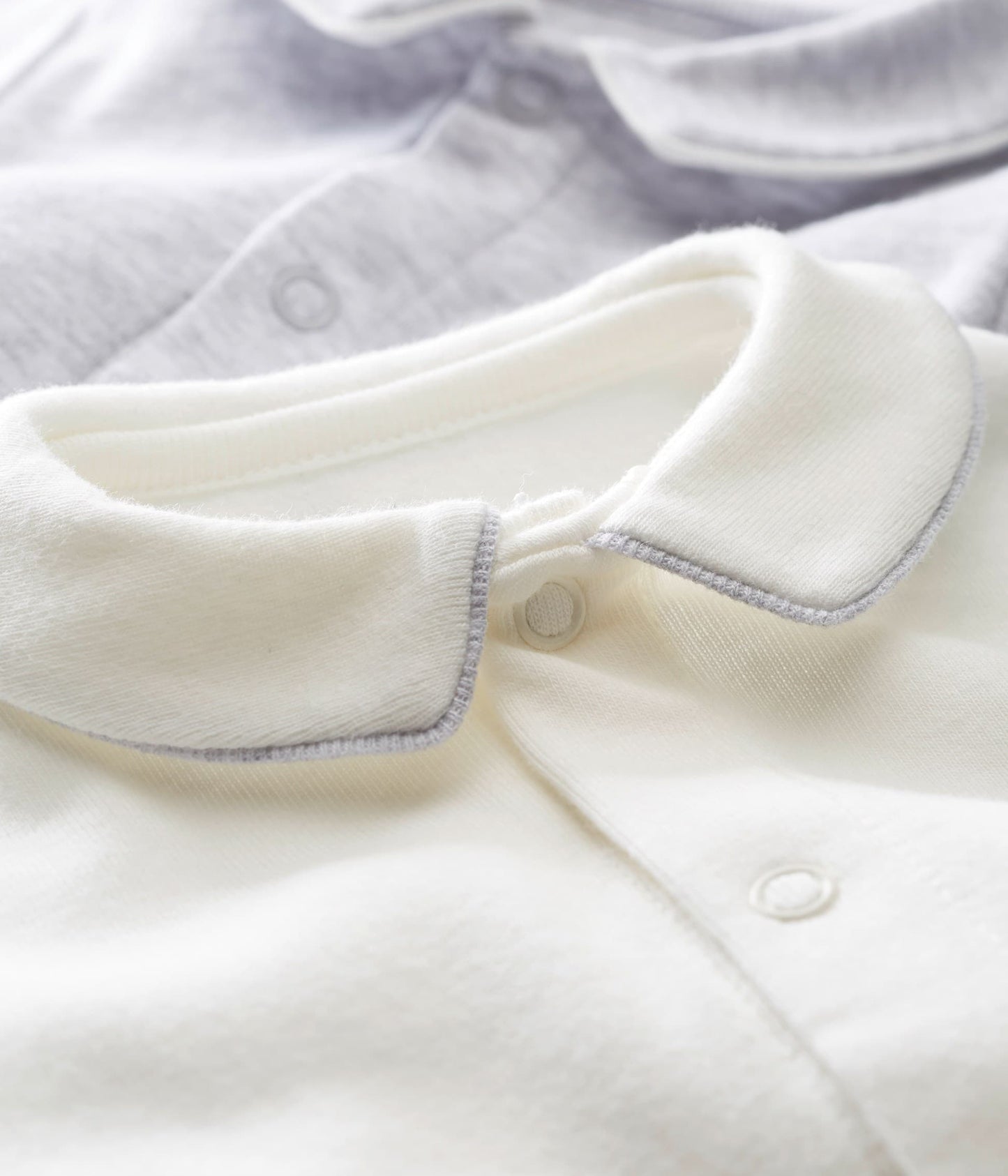 Petit Bateau Baby Set of 2 Long Sleeve Bodysuits with Collar