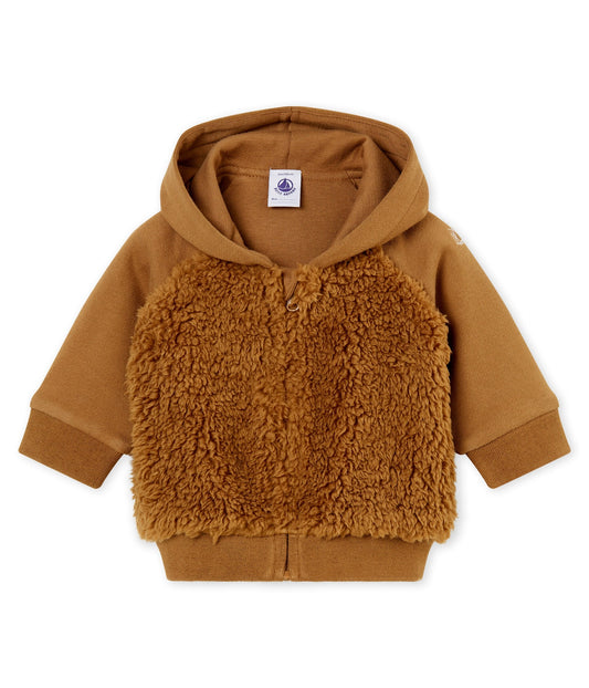 Petit Bateau Baby Boy Hooded Sherpa Jacket (18m, 24m)