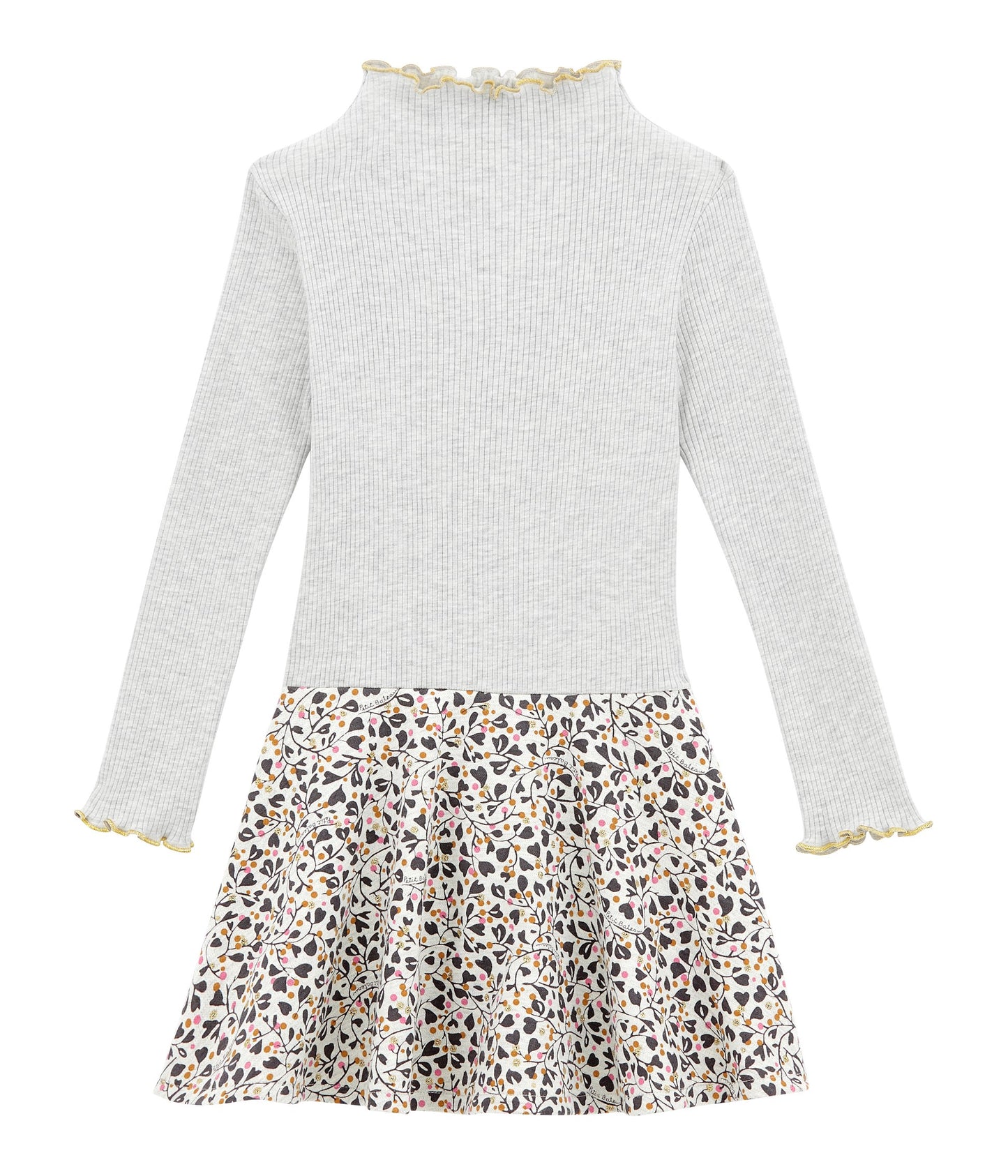 Petit Bateau Girl's Long Sleeve Two Tone Dress (Size 4)