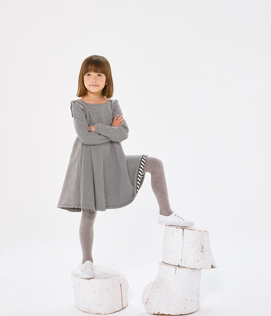 Petit Bateau Girl's Milleraies Dress (Size 12)