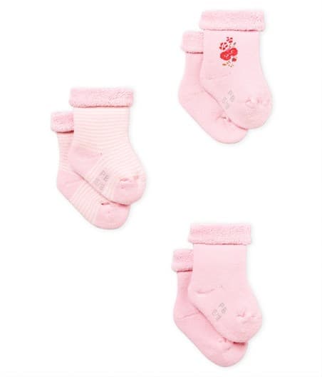 Petit Bateau Baby Girl Socks - Pack of 3 (NB-3m)