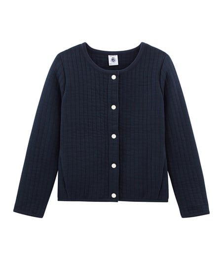 Petit Bateau Girl's Cardigan with Two Pockets in Navy (Size 3, 4)