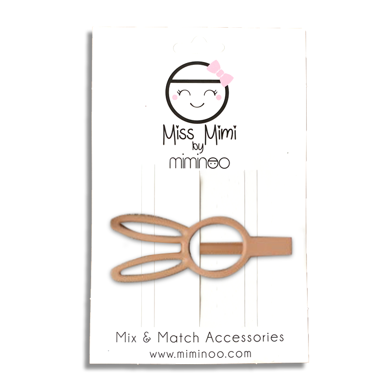 Bunny Rabbit Hair Clips in Camel