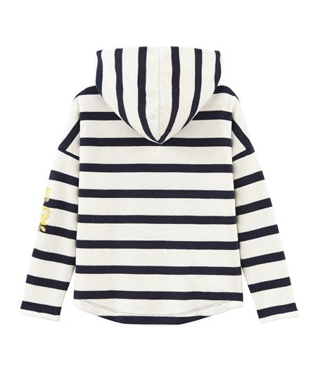 Petit Bateau Girls Hooded Breton Top (Size 3, 4)