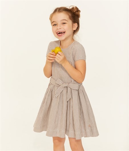Petit Bateau Girl's Short Sleeved Dress (Size 3)