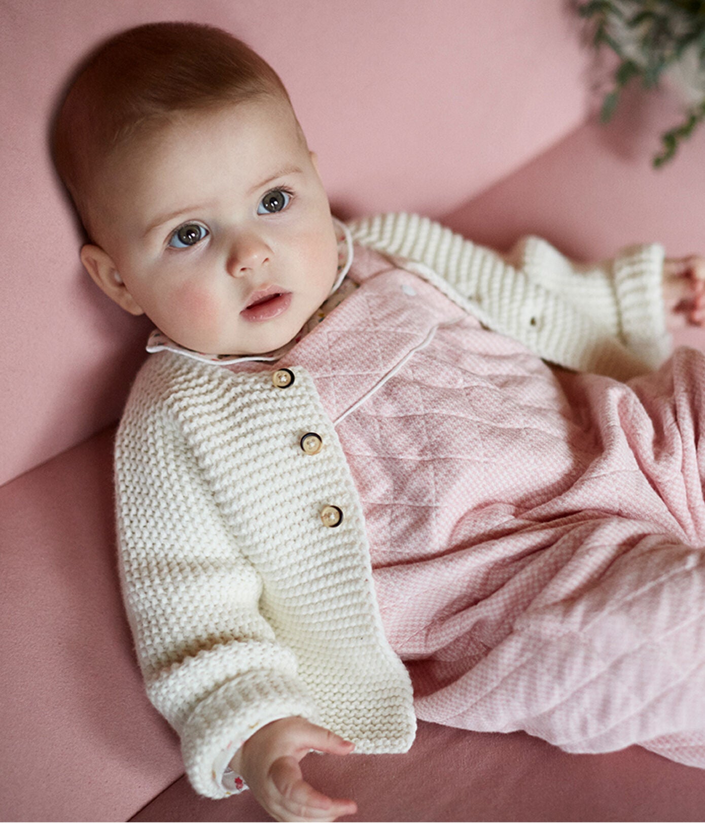 Petit Bateau Baby Knit Cardigan in Cream (6m, 12m)