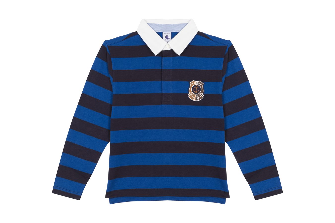 Petit Bateau Boy's Long Sleeve Striped Polo (Size 3, 4)