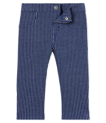 Petit Bateau Baby Boy Denim Striped Pants (6m, 12m)