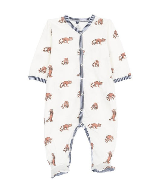 Petit Bateau Baby Boy Front Snap Print Footie (3m, 9m)