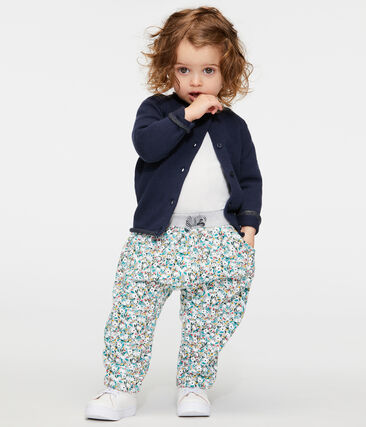 Petit Bateau Baby Girls' Printed Fleece Pants (6m, 12m)