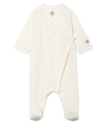 Petit Bateau Side Snap Footie with Little Silver Stars (6m, 9m)