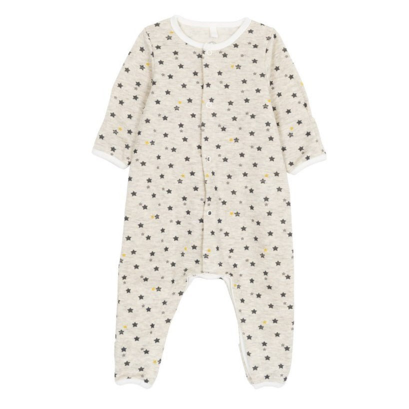 Petit Bateau Baby Long Sleeve Star Print Romper (1m, 3m, 6m)