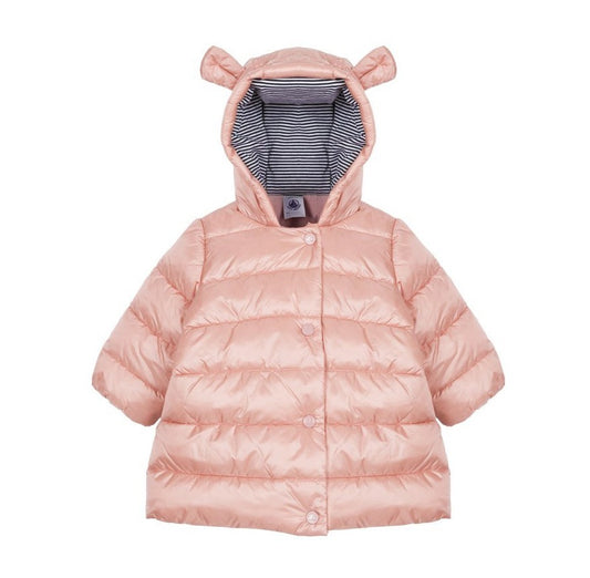 Petit Bateau Baby Girl Parka with Bear Ears Hood (12m)