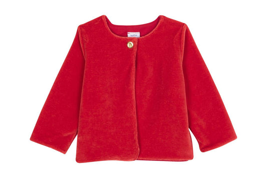Petit Bateau Baby Girl Velvet Cardigan (12m, 18m, 24m, 36m)