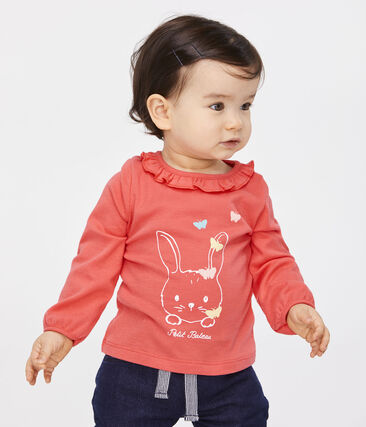Petit Bateau Baby Girls' Long-Sleeved Blouse With Bunny Print (6m, 12m)