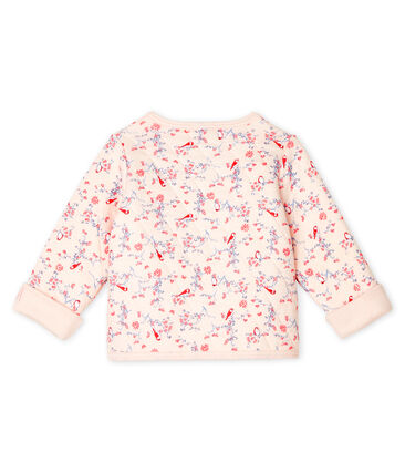 Petit Bateau Babies' Quilted Tube Knit Cardigan in Pink (1m, 3m, 12m)