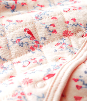 Petit Bateau Babies' Quilted Tube Knit Cardigan in Pink (1m, 3m, 12m)