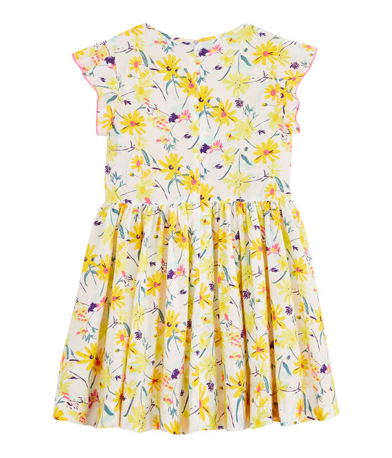 Petit Bateau Girls's Short Ruffle Sleeves Floral Dress (Size 3)