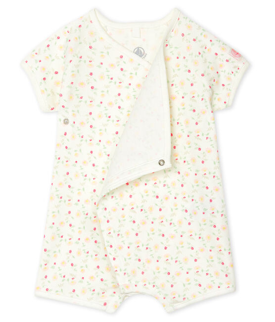 Petit Bateau Baby Girl Ribbed Playsuit (1m, 3m, 6m)