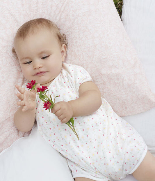 Petit Bateau Baby Girl Ribbed Playsuit (1m, 3m, 6m)