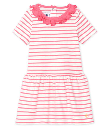 Petit Bateau Baby Girl's Striped Dress with Ruff (6m, 12m, 36m)