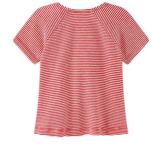 Petit Bateau BABY GIRL STRIPED SHORT SLEEVE TEE WITH BOW