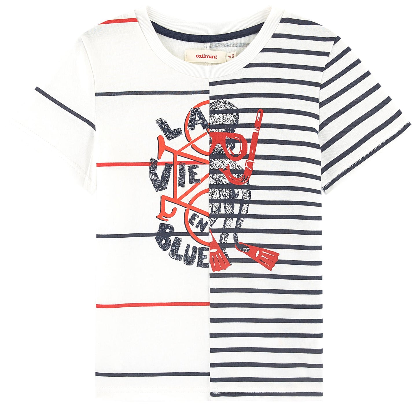 Catimini Marine Print T-Shirt (Size 4, 5, 6, 8)