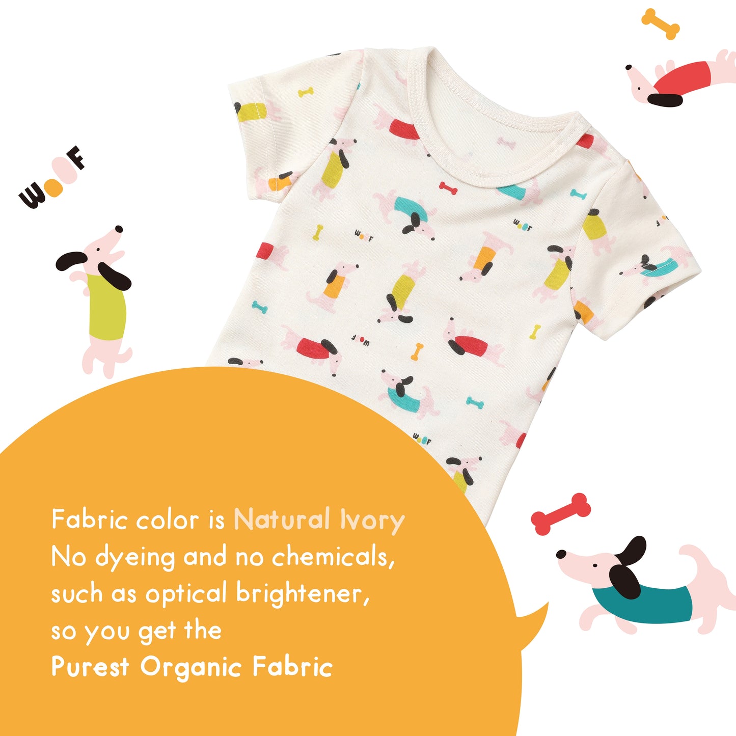 Organic Slim Pajama Shorts Set - Dachshund