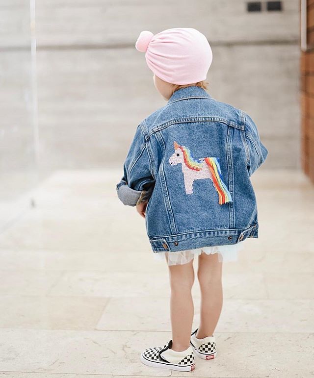 Phyllis Unicorn Denim Jacket (Size 2, 4)