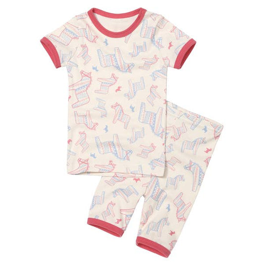 Organic 2 Pieces Short Sleeves Pajama Set - Horse