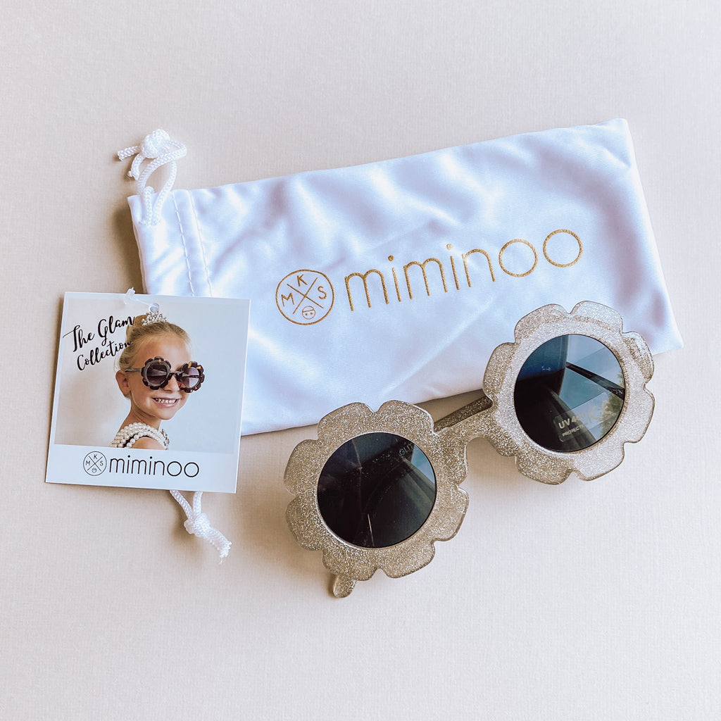 Flower Glam Collection Kids Sunglasses UV 400 in Gold
