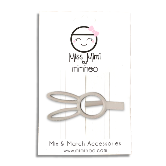 Bunny Rabbit Hair Clips - Almond