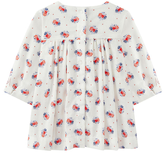 Petit Bateau: Floral Print Dress Long Sleeve (12m)