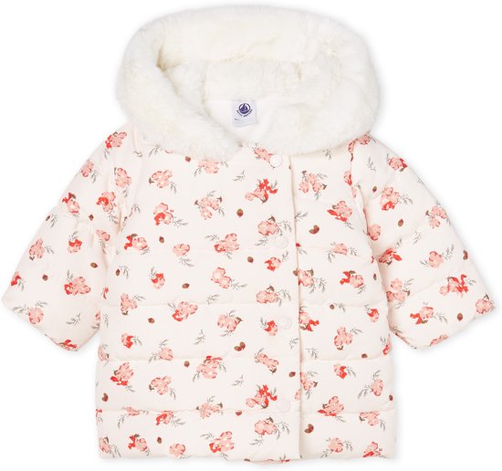 Petit Bateau Baby Girl's Puffy Hooded Floral Jacket (18m)