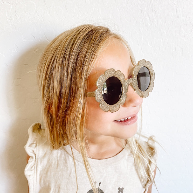 Flower Glam Collection Kids Sunglasses UV 400 in Gold