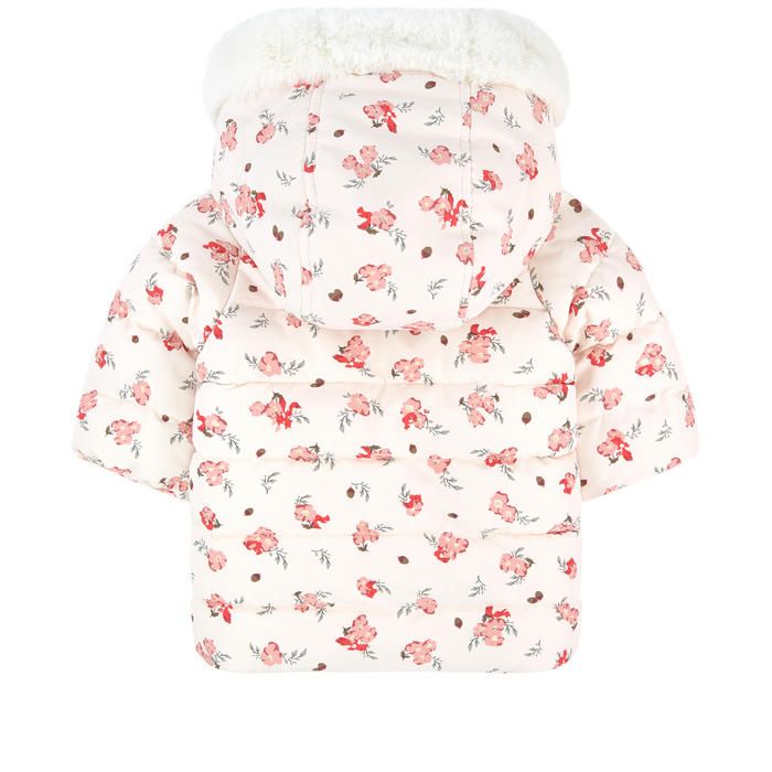 Petit Bateau Baby Girl's Puffy Hooded Floral Jacket (18m)