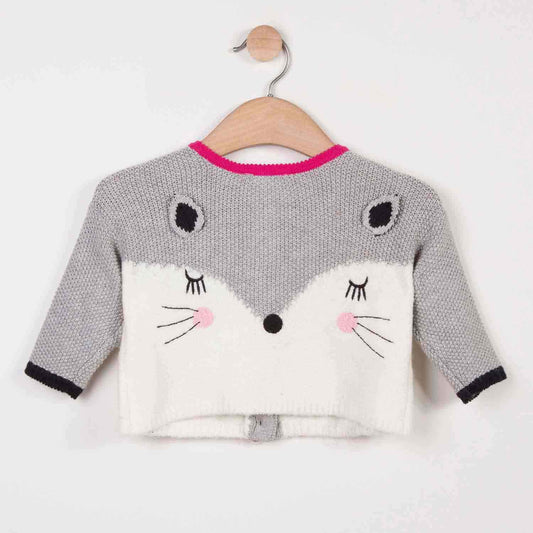 Catimini Woolly Cardigan with Fox Design (18m, 3T)