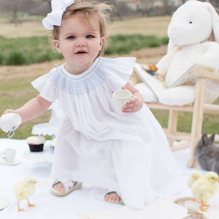 Dondolo Bishop Dress in Light Blue