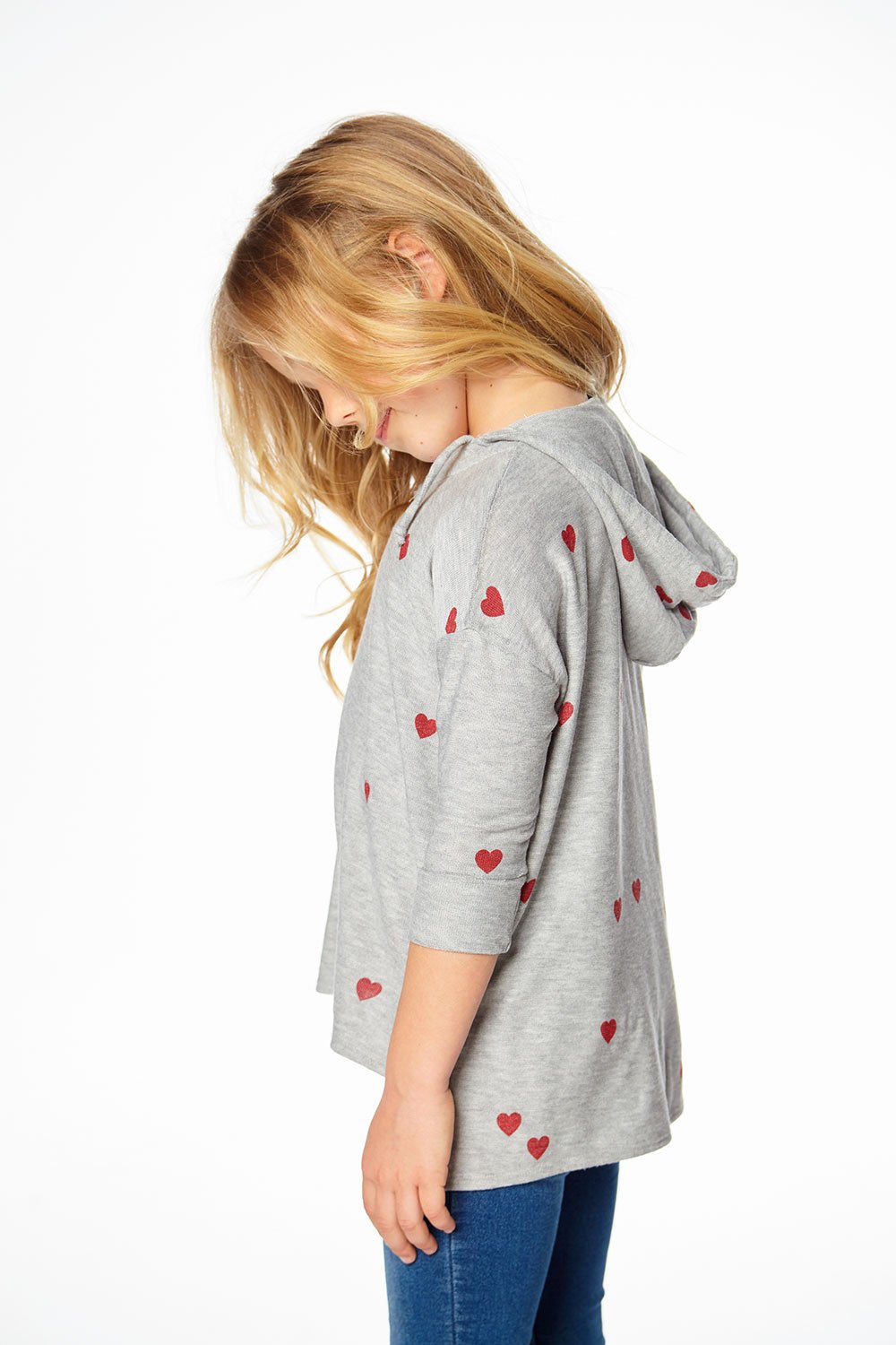 Chaser Girls Cozy Knit 3/4 Sleeve Pullover Hoodie (Size 14)